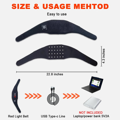 660nm+850nm Red Light Therapy Neck Belt(24 Peace) – Pain Relief & Muscle Relaxation Device