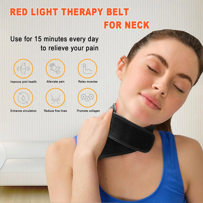 660nm+850nm Red Light Therapy Neck Belt(24 Peace) – Pain Relief & Muscle Relaxation Device